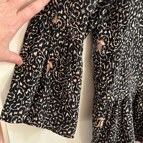 Madewell 100% Silk Fiesta Paisley Bell-Sleeve Blouse Womens Medium boho fairy - Picture 6 of 11